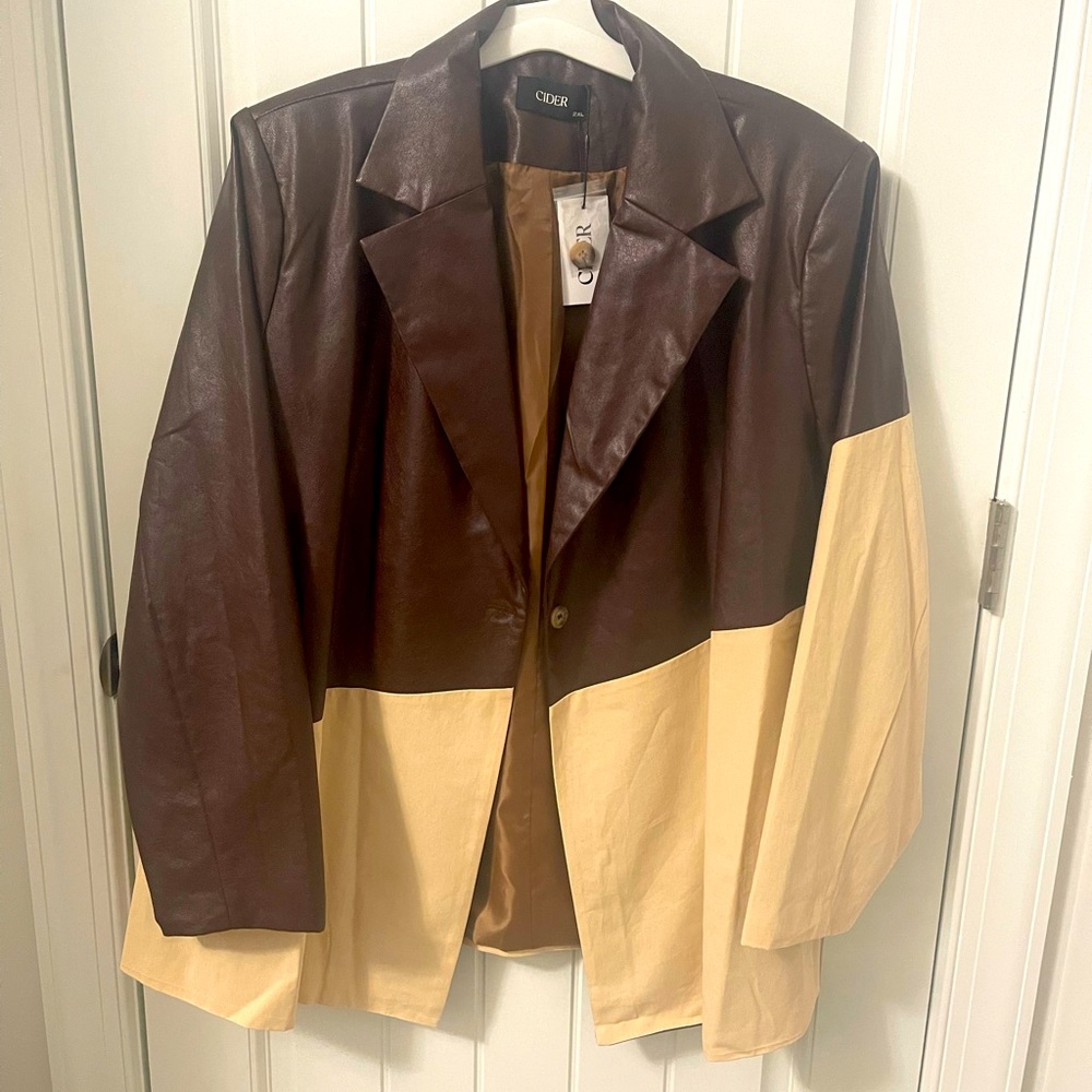 Faux leather two toned set
